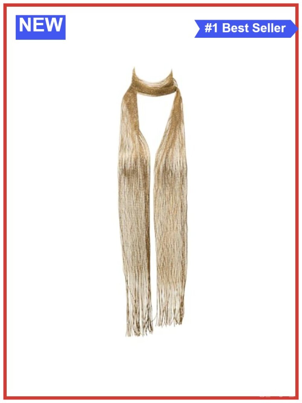 Sequin Skinny Scarf for Women Evening Party Prom Fringe Long